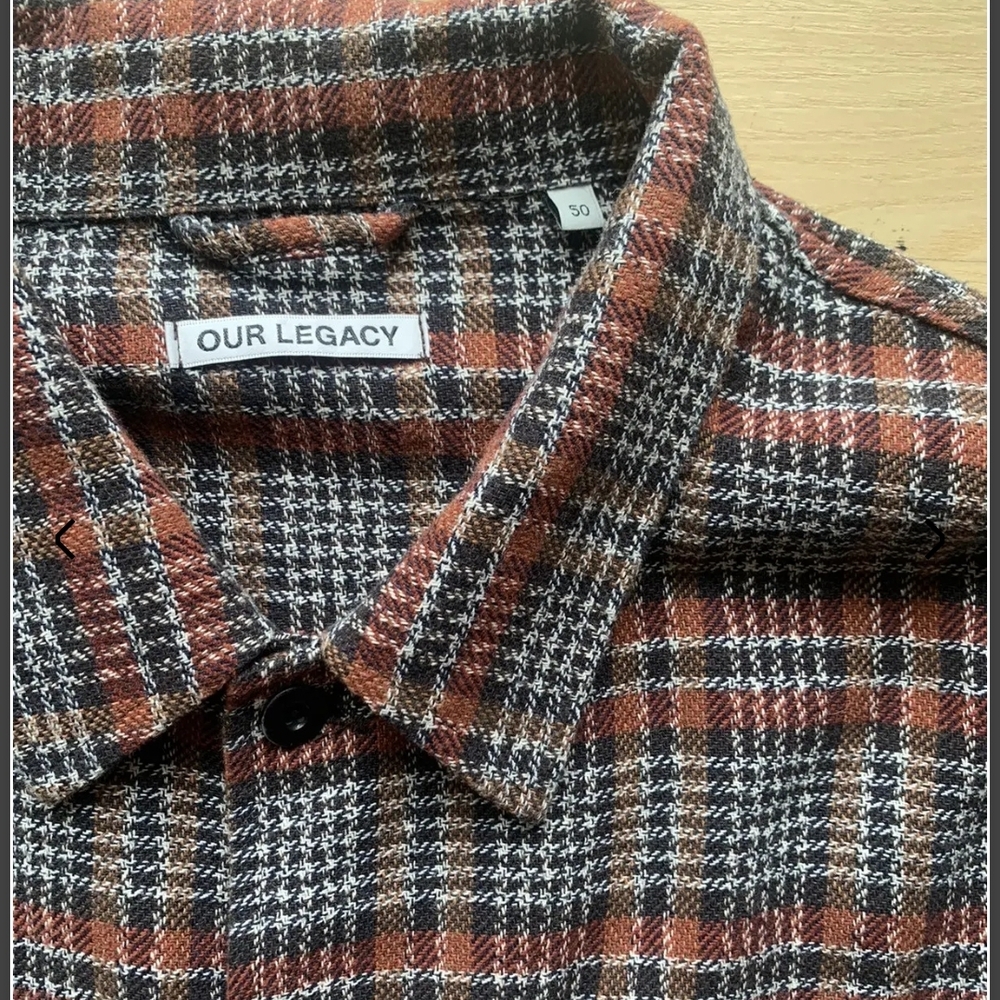 Our Legacy Men's Plaid Shirt Size 50